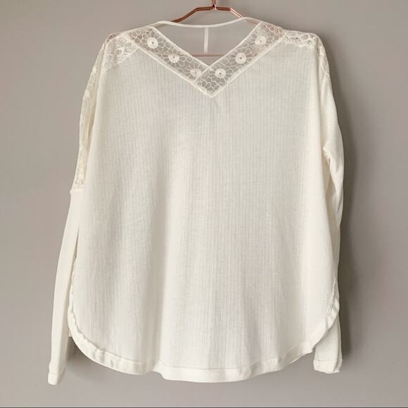 Free People Lola Lace Trim V-neck Top Size XS - Picture 5 of 8